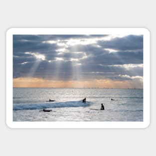 Going Surfing on Miami Beach Florida Sunrays Sticker